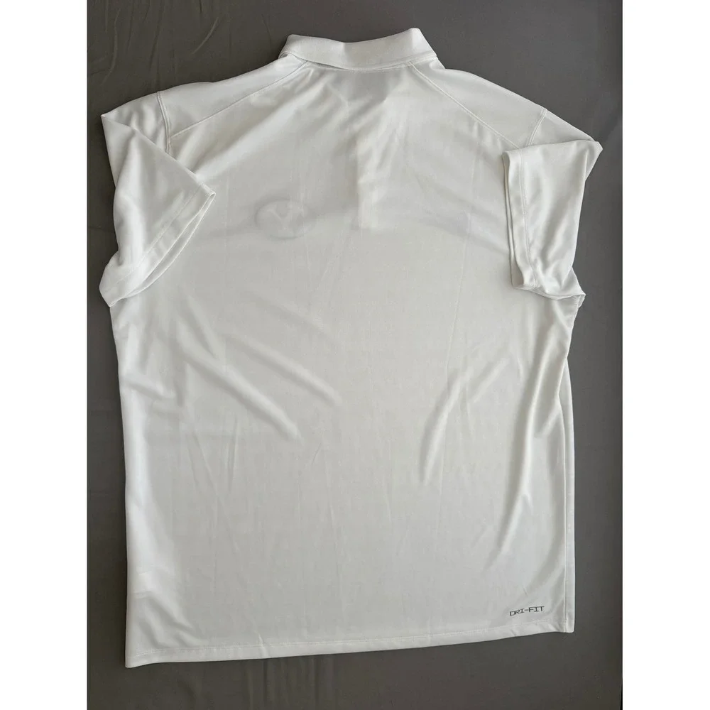Nike BYU Cougars Dri-FIT Victory Polo Shirt Mens XL White Embroidered Logo